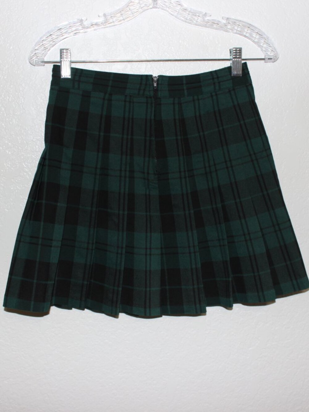 2 for $10 Green & Black Plaid Schoolgirl Mini Skirt